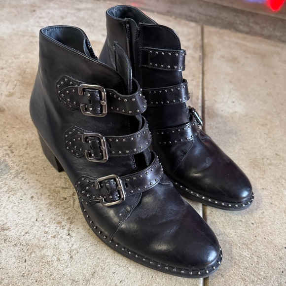 Paul Green SoHo Studded Leather Moto Ankle Boots - Picture 9 of 9
